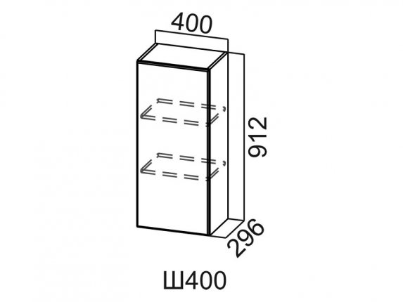 Шкаф навесной 400 Ш400 Вектор СВ 400х912х296