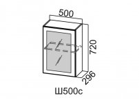 Шкаф навесной 500 со стеклом Ш500с Вектор 500х720х296