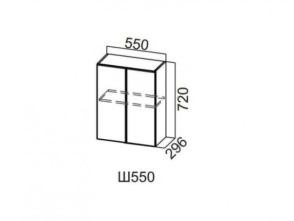 Шкаф навесной 550 Ш550 720х550х296мм Прованс
