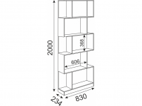 Стеллаж Волкер М05 ШхВхГ 830х2000х234 мм