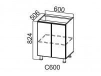 Стол-рабочий С600 Модус СВ 600х824х506